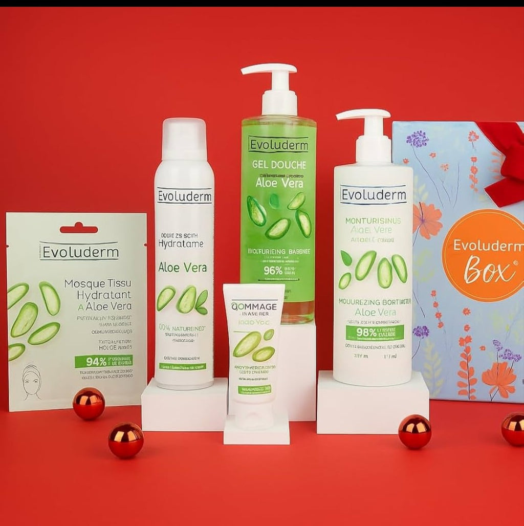 EVOLUDERM – Coffret Cadeau 100% Aloe Vera  5 produits