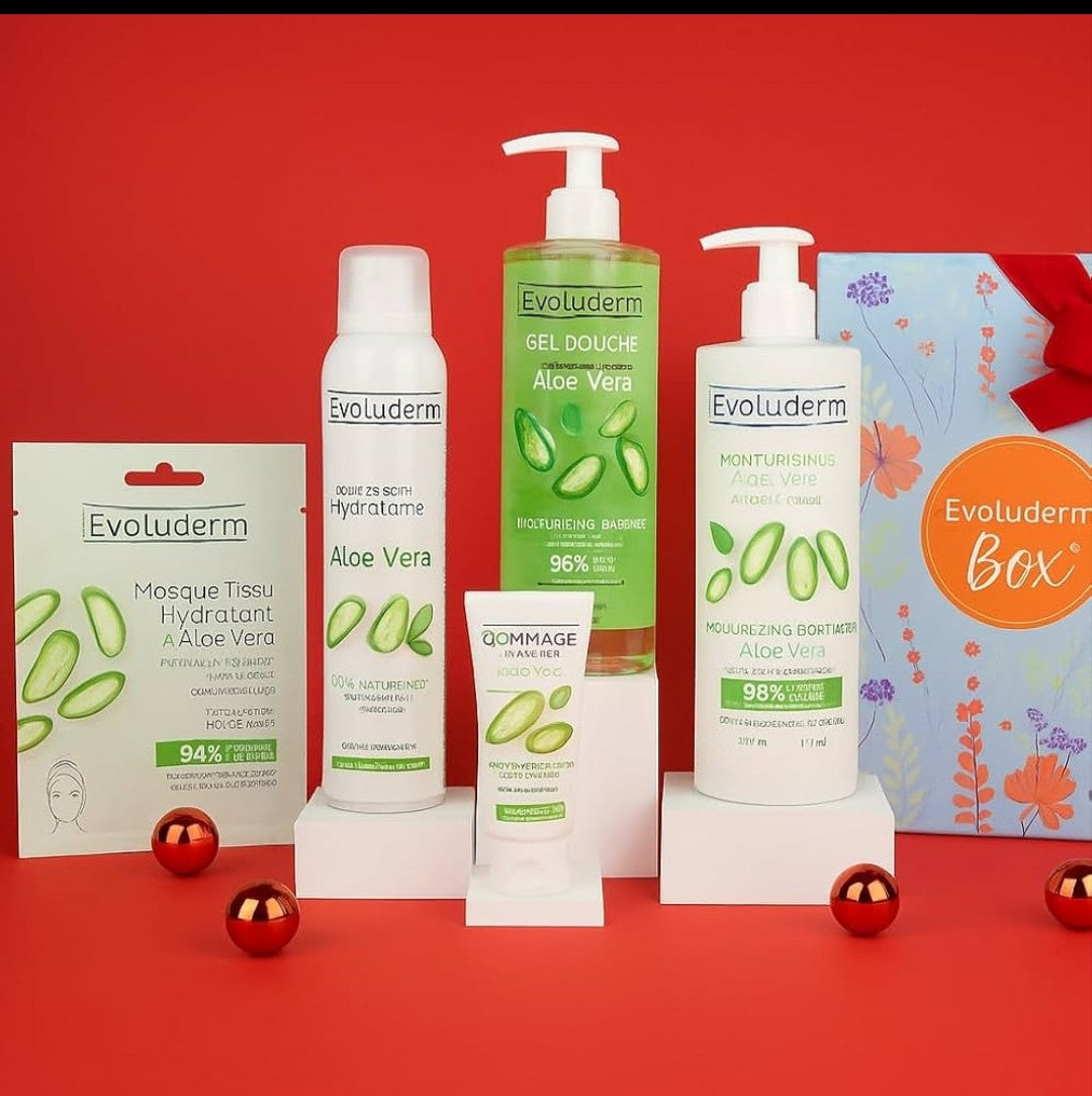 EVOLUDERM – Coffret Cadeau 100% Aloe Vera  5 produits
