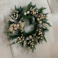 Silver Frost Christmas Wreath with Pine Branches