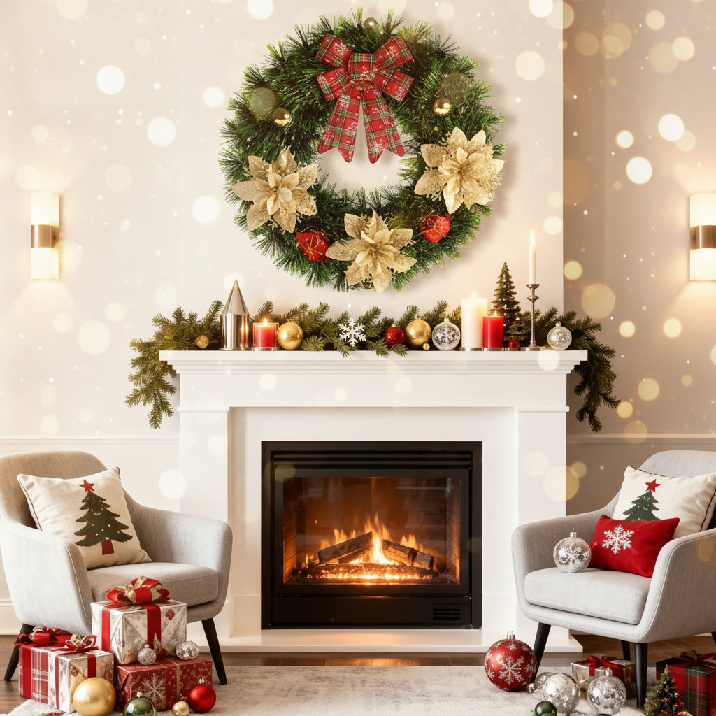 Christmas Door Wreath Classic Wall Hanging