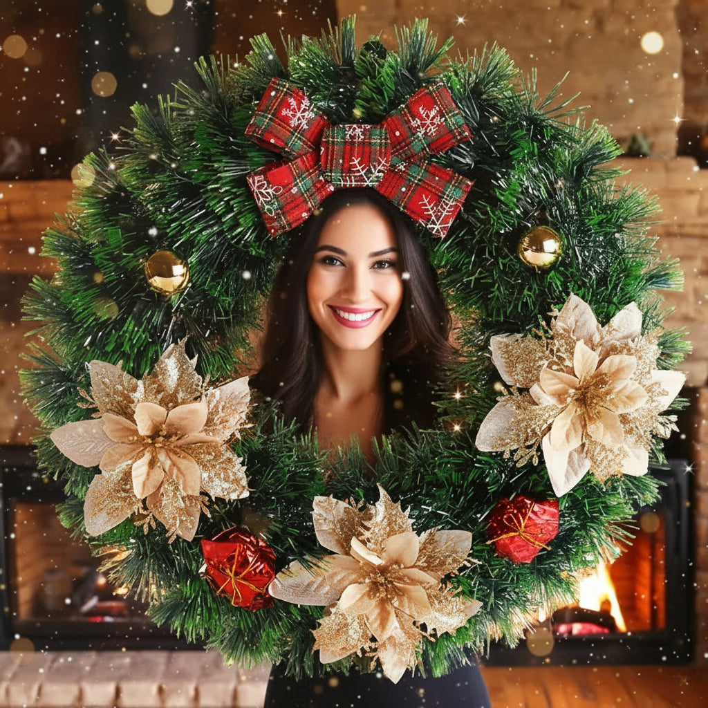 Christmas Door Wreath Classic Wall Hanging